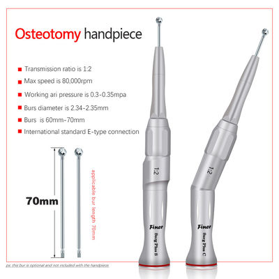 Zahnmedizinisches chirurgisches winkliges Handpiece 20 Grad-Knochen, der die Kurve anhebt lumbalen Chirurgie HNOosteotomy Handpiece sammelt