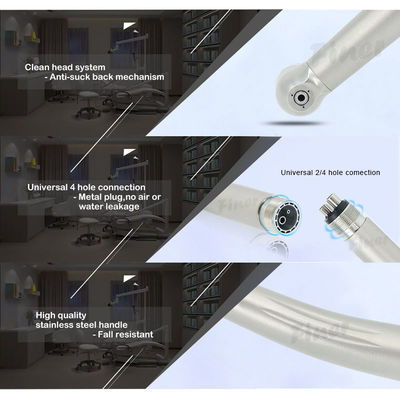 Edelstahl zahnmedizinisches Hochgeschwindigkeitshandpiece mit Anti solche hinteren Geräusche weniger als 60db