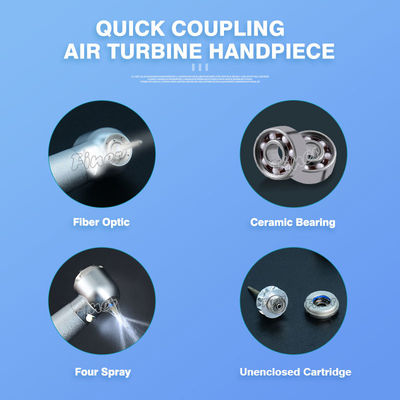 Schnellkopplung mit Turbine Zahnhandstück Einheit Glasfaser Hochgeschwindigkeitshandstück