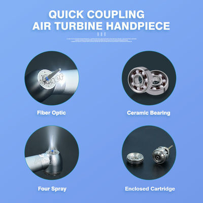 Dentalfaseroptisches Hochgeschwindigkeitshandstück mit Schnellkopplung Dental Triple Spray Air Turbine