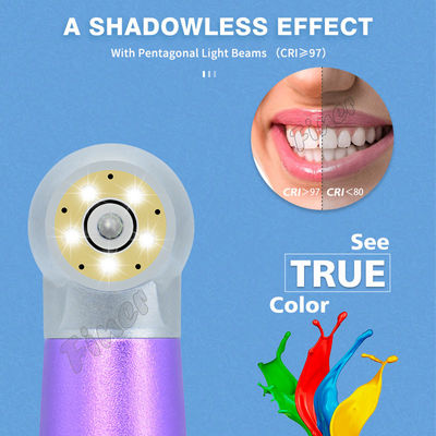 Luftturbine Dental Glasfaser Hochgeschwindigkeitshandstück mit 5 LED-Leuchten Dental E-Generator Hochgeschwindigkeitshandstück