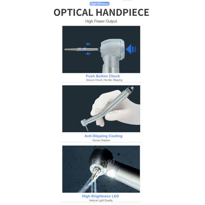 Zahnmedizinische Ausrüstung Hochgeschwindigkeitsturbine Zahnmedizinisches Schnellhandstück mit Generator-LED-Licht